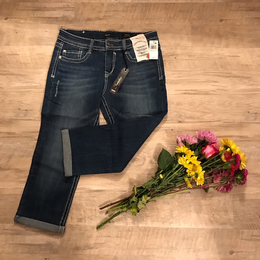Crop stretch jeans
